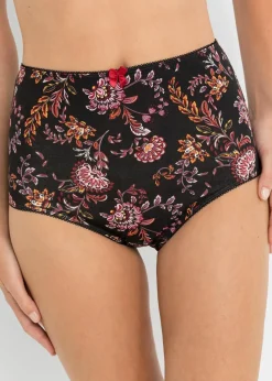 Damen bonprix Wäsche·Baumwollunterwäsche|Wäsche·Höschen|Highwaist Slip mit Baumwolle (4er Pack)