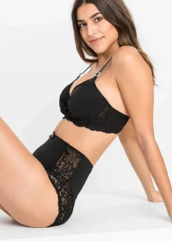 Damen bonprix Wäsche·Dessous|Wäsche·Höschen|Highwaist Slip mit zarter Spitze