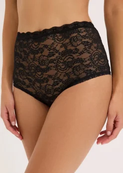 Damen bonprix Nachhaltigere Materialien|Höschen|Highwaist Slip aus Spitze (3er Pack)