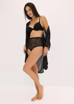 Damen bonprix Nachhaltigere Materialien|Höschen|Highwaist Slip aus Spitze (3er Pack)