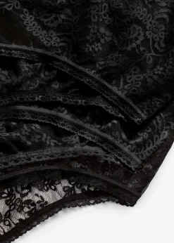 Damen bonprix Wäsche·Höschen|Nachhaltigere Materialien|Highwaist Slip aus Spitze (3er Pack)