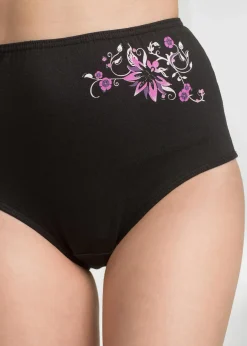 Damen bonprix Wäsche·Baumwollunterwäsche|Wäsche·Höschen|Highwaist Slip (5er Pack)