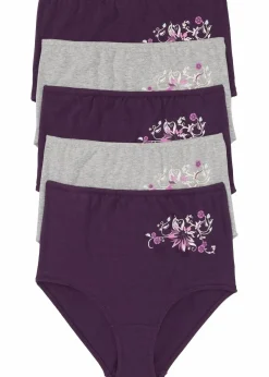 Damen bonprix Höschen|Baumwollunterwäsche|Highwaist Slip (5er Pack)