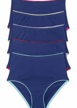 Damen bonprix Höschen|Baumwollunterwäsche|Highwaist Slip (5er Pack)