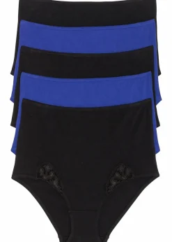 Online Highwaist Slip (5er Pack) Damen Wäsche·Baumwollunterwäsche|Wäsche·Höschen