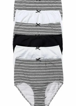 Damen bonprix Wäsche·Baumwollunterwäsche|Wäsche·Höschen|Highwaist Slip (6er Pack)