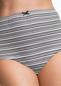 Damen bonprix Wäsche·Baumwollunterwäsche|Wäsche·Höschen|Highwaist Slip (6er Pack)