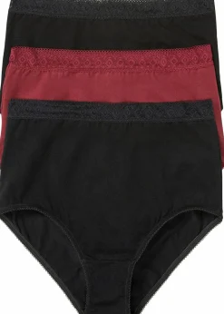 Damen bonprix Wäsche·Basics|Wäsche·Baumwollunterwäsche|Highwaist Slip mit Baumwolle (3er Pack)