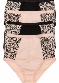 Damen bonprix Wäsche·Baumwollunterwäsche|Wäsche·Höschen|Highwaist Slip mit Bio-Baumwolle (4er Pack)