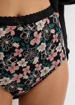 Damen bonprix Wäsche·Baumwollunterwäsche|Wäsche·Höschen|Highwaist Slip mit Bio-Baumwolle (4er Pack)