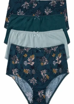Damen bonprix Wäsche·Baumwollunterwäsche|Wäsche·Höschen|Highwaist Slip mit Bio-Baumwolle (4er Pack)