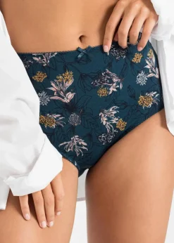 Damen bonprix Wäsche·Baumwollunterwäsche|Wäsche·Höschen|Highwaist Slip mit Bio-Baumwolle (4er Pack)