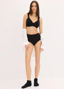 Damen bonprix Wäsche·Baumwollunterwäsche|Wäsche·Höschen|Highwaist String mit weicher Baumwolle (4er Pack)