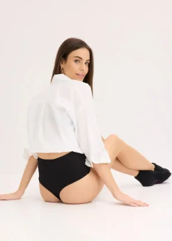 Damen bonprix Wäsche·Baumwollunterwäsche|Wäsche·Höschen|Highwaist String mit weicher Baumwolle (4er Pack)