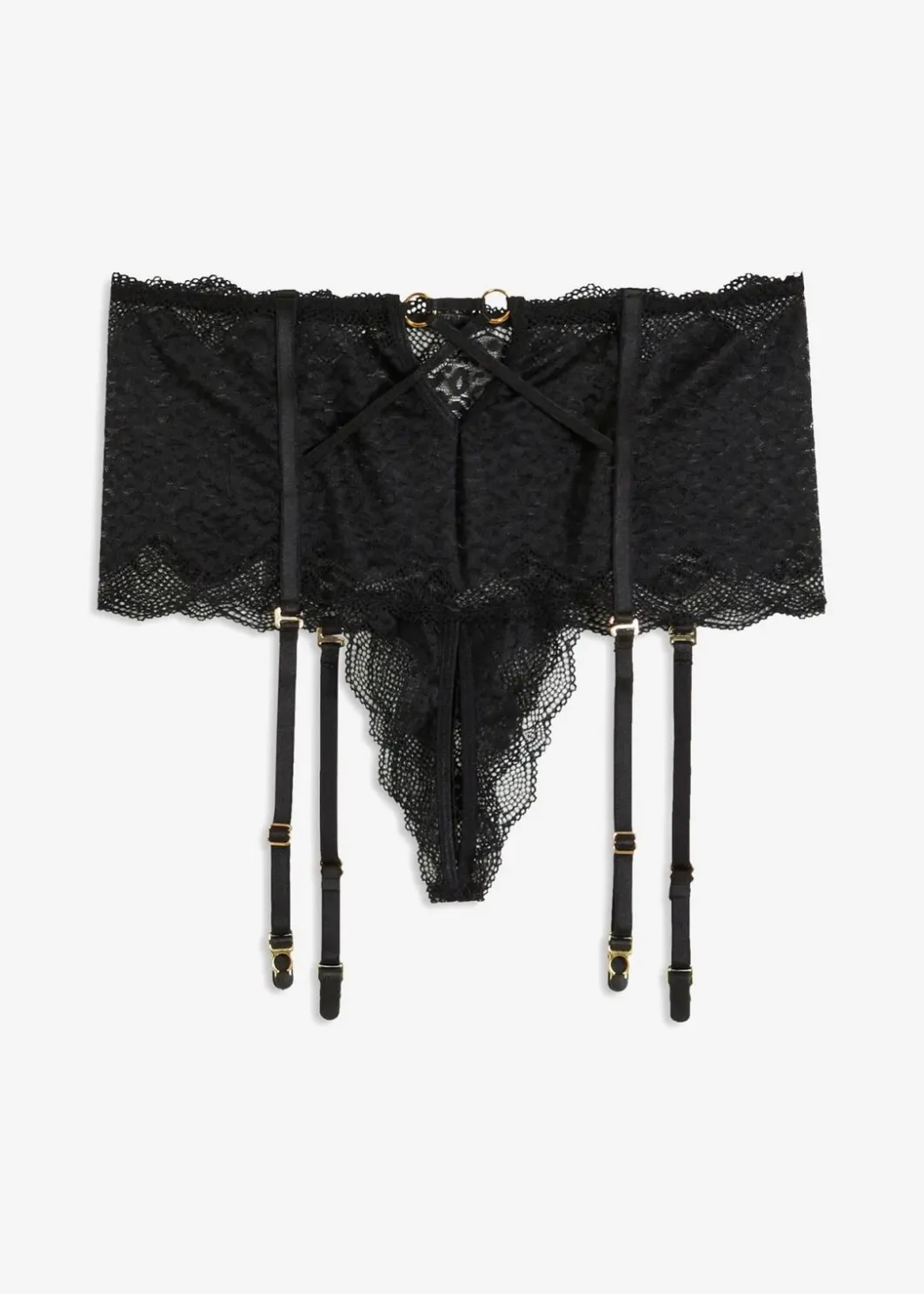 Damen bonprix Wäsche·Erotikwäsche|Erotikwäsche|Highwaist String ouvert mit Strapshalter