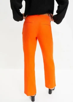 Outlet High-Waist-Hose aus Leinen-Viskose-Mix Damen Nachhaltigere Materialien|Hosen