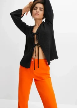 Outlet High-Waist-Hose aus Leinen-Viskose-Mix Damen Nachhaltigere Materialien|Hosen