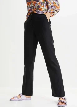 Damen bonprix Bekleidung·Kleider|Hosen|High-Waist-Hose aus Leinen-Viskose-Mix