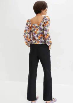 Damen bonprix Bekleidung·Kleider|Hosen|High-Waist-Hose aus Leinen-Viskose-Mix