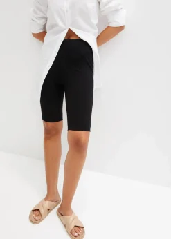 Hot High-Waist-Radler aus Rippjersey Damen Radler & Oberschenkelschutz|Hosen