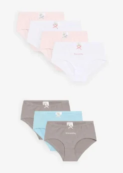 Kinder bonprix Mehrfachpacks|Mädchen·Unterwäsche|Hipster mit weicher Bio-Baumwolle mit Satin-Schleife (7er Pack)