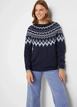 Damen bonprix Bekleidung·Umstandsmode|Pullover & Strickjacken|Hochgeschlossener Norweger-Pullover