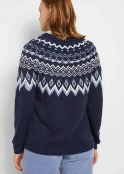Damen bonprix Bekleidung·Umstandsmode|Pullover & Strickjacken|Hochgeschlossener Norweger-Pullover