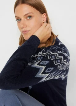 Damen bonprix Bekleidung·Umstandsmode|Pullover & Strickjacken|Hochgeschlossener Norweger-Pullover