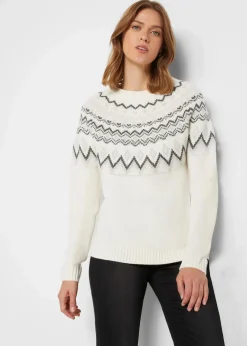 Damen bonprix Bekleidung·Umstandsmode|Pullover & Strickjacken|Hochgeschlossener Norweger-Pullover