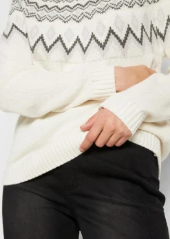 Damen bonprix Bekleidung·Umstandsmode|Pullover & Strickjacken|Hochgeschlossener Norweger-Pullover