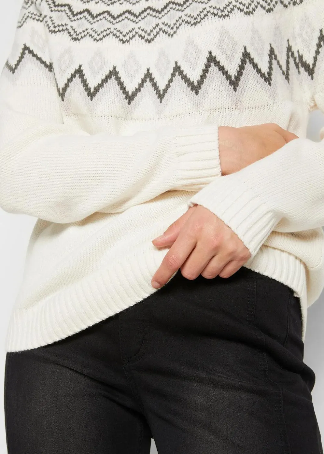 Damen bonprix Bekleidung·Umstandsmode|Pullover & Strickjacken|Hochgeschlossener Norweger-Pullover