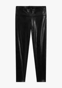 Damen bonprix Kurzgrößen|Bekleidung·Kleider|Hochglänzende Lederimitat-Leggings