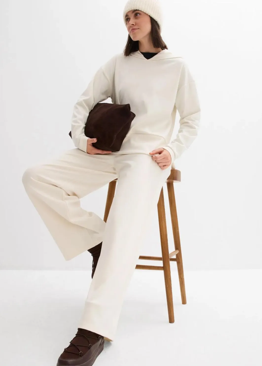 Damen bonprix Sweat|Bekleidung·Blusen & Tuniken|Hoodie aus bequemen Punto di Roma