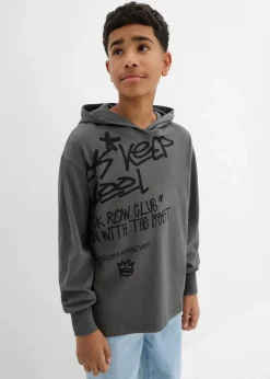 Kinder bonprix Jungen 2-8 Jahre·Nachhaltigere Materialien|Jungen 9-16 Jahre·Sweat & Strick|Hoodie mit Graffiti-Print aus reiner Bio-Baumwolle