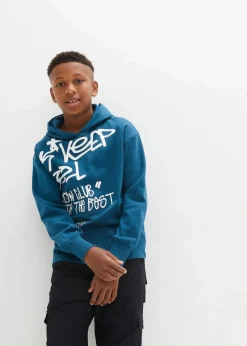 Kinder bonprix Jungen 9-16 Jahre·Sweat & Strick|Jungen 2-8 Jahre·Nachhaltigere Materialien|Hoodie mit Graffiti-Print aus reiner Bio-Baumwolle