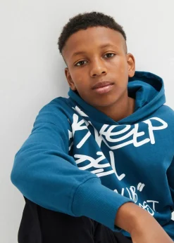Kinder bonprix Jungen 9-16 Jahre·Sweat & Strick|Jungen 2-8 Jahre·Nachhaltigere Materialien|Hoodie mit Graffiti-Print aus reiner Bio-Baumwolle