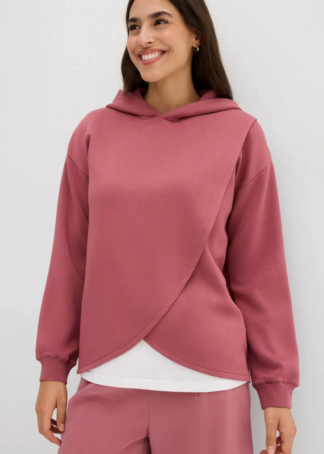 Damen bonprix Bekleidung·Blusen & Tuniken|Sweat|Hoodie mit Kapuze aus softem Viskose-Mix