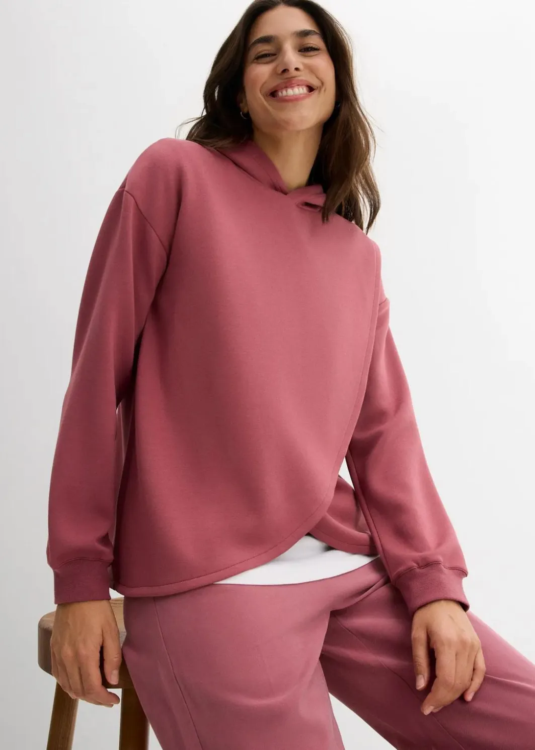 Damen bonprix Bekleidung·Blusen & Tuniken|Sweat|Hoodie mit Kapuze aus softem Viskose-Mix