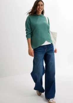 Damen bonprix Sweat|Bekleidung·Blusen & Tuniken|Hoodie mit Kapuze aus softem Viskose-Mix