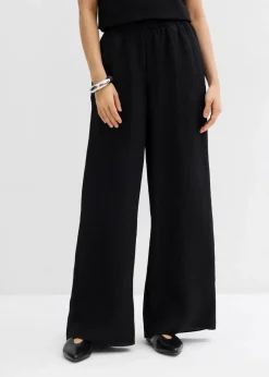 Damen bonprix Zweiteiler & Sets|Hosen|Hose aus aus strukturiertem Crinkle-Viskose-Mix
