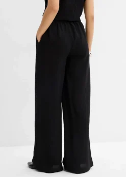 Damen bonprix Zweiteiler & Sets|Hosen|Hose aus aus strukturiertem Crinkle-Viskose-Mix