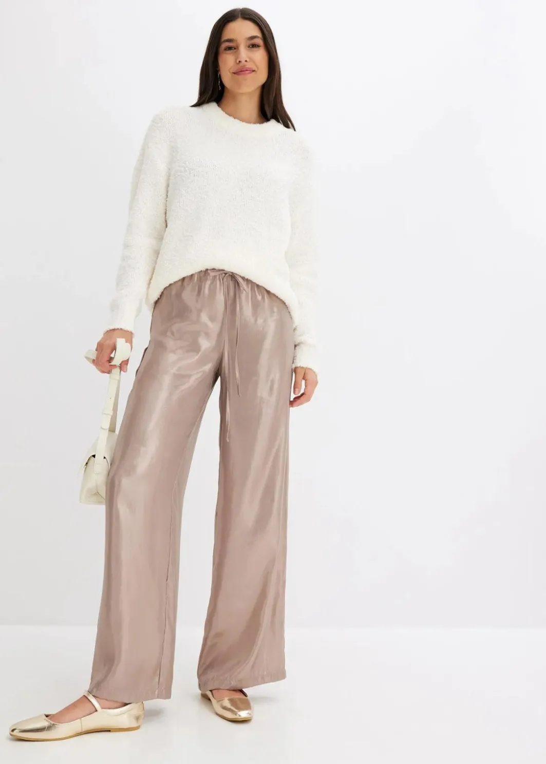 Damen bonprix Bekleidung·Kleider|Hosen|Hose aus glänzendem Satin
