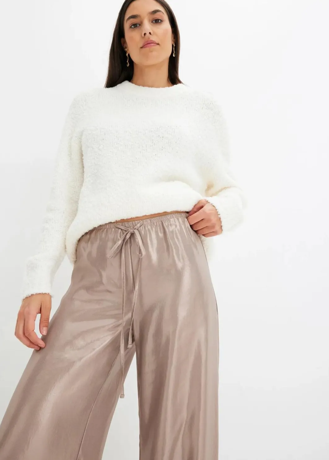 Damen bonprix Bekleidung·Kleider|Hosen|Hose aus glänzendem Satin