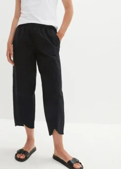 Online 3/4-Hose aus leichtem Leinen-Mix Damen Bekleidung·Kleider|Hosen