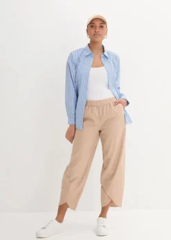 Damen bonprix Hosen|Bekleidung·Kleider|3/4-Hose aus leichtem Leinen-Mix