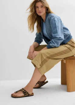 Damen bonprix Nachhaltigere Materialien|Hosen|3/4-Hose aus Leinen-Baumwoll-Mischung