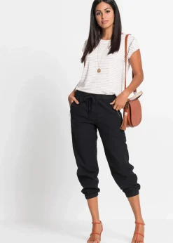 Damen bonprix Bekleidung·Kleider|Hosen|7/8-Hose aus luftigem Leinen-Mix