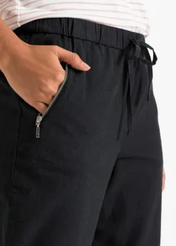 Damen bonprix Bekleidung·Kleider|Hosen|7/8-Hose aus luftigem Leinen-Mix