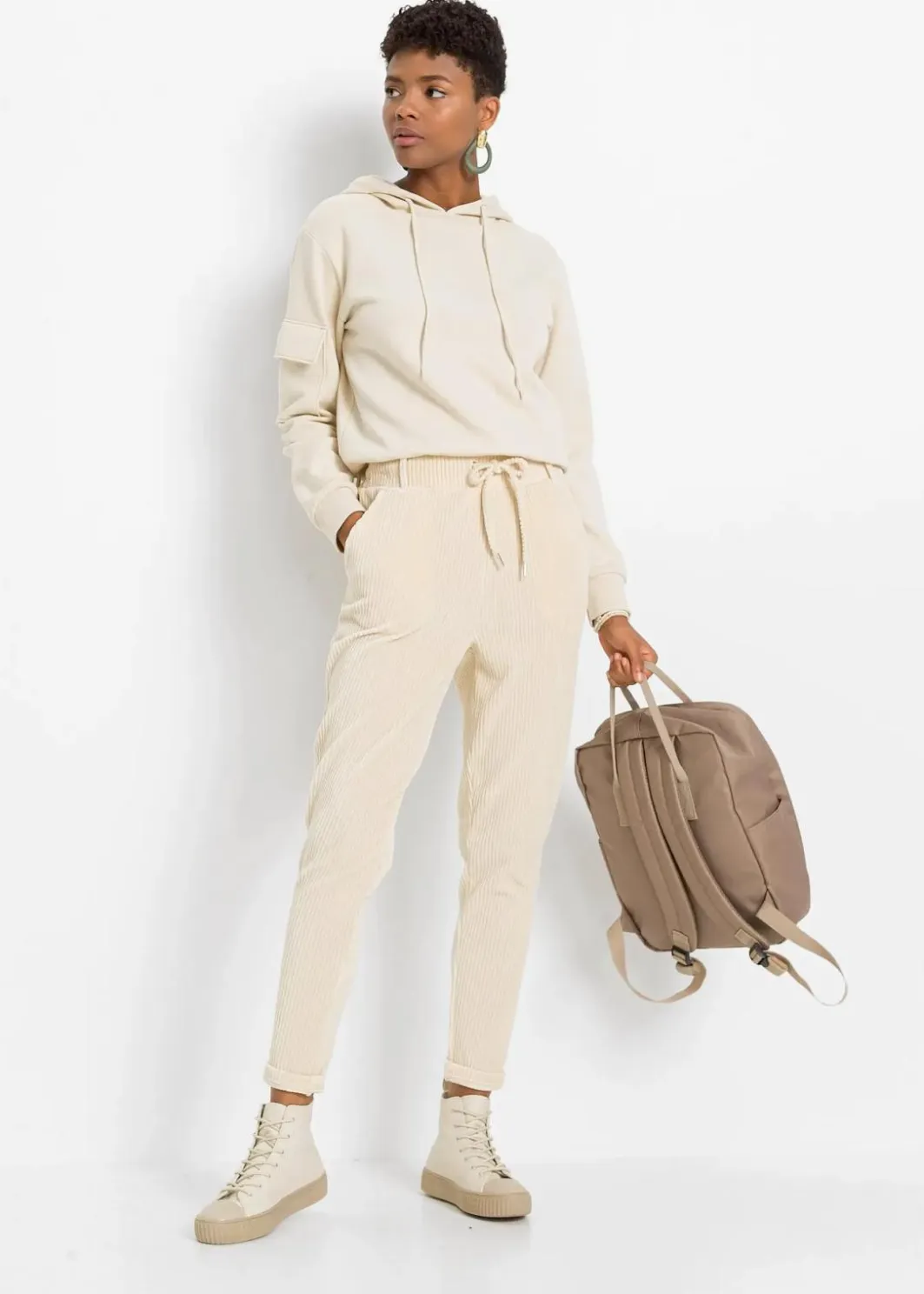 Hot Hose in Cordoptik mit elastischem Bund Damen Hosen|Bekleidung·Kleider