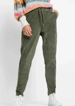 Clearance Hose in Cordoptik mit elastischem Bund Damen Bekleidung·Kleider|Hosen